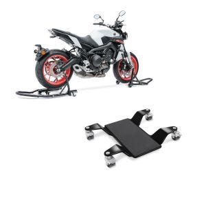 Set: Montageständer Set MV2 Motorradständer vorne und hinten Rangierhilfe + Rangierhilfe für Hauptständer Easy Mover II bis 320kg in schwarz_1