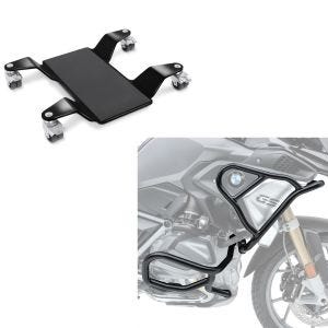 Sett: Crash bar sett egnet for BMW R 1250 GS 19-23 topp og bunn XL6 crash bar + manøvreringshjelp for hovedstativ Easy Mover II opptil 320 kg i svart