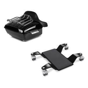 Set: Topcase King OLR Universal für Chopper Cruiser Custombikes + Rangierhilfe für Hauptständer Easy Mover II bis 320kg in schwarz_1