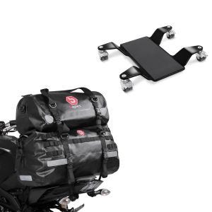 Set: Hecktasche Set XB50 + XF30 Volumen 80L Drybag Wasserdicht + Rangierhilfe für Hauptständer Easy Mover II bis 320kg in schwarz_1