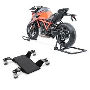 Set: Einarm Montageständer Set für BMW R NineT 14-20 hinten vorne CLS + Rangierhilfe für Hauptständer Easy Mover II bis 320kg in schwarz_1