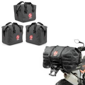 Set: Innentaschen für Aluminium Koffer für BMW R 1250 GS / Adventure 19-21 + Hecktasche SX70 70Ltr wasserdicht in schwarz_1