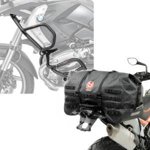 Sett: Crash bar sett L2 passer for BMW R 1200 GS 08-12 topp og bunn crash bar + tail bag SX70 70Ltr vanntett i svart