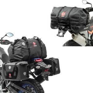 Sett: salvesker med halebag RB25 + XF60 Drybag Vol 110L + halebag SX70 70Ltr vanntett i sort