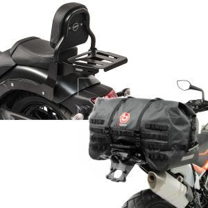Set: Sissy Bar XS3 für Kawasaki Vulcan S / Café 15-20 mit Gepäckträger + Hecktasche SX70 70Ltr wasserdicht in schwarz_1