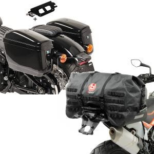 Set: Seitenkoffer für Harley Softail Street Bob 18-20 Satteltasche Nevada + Hecktasche SX70 70Ltr wasserdicht in schwarz_1