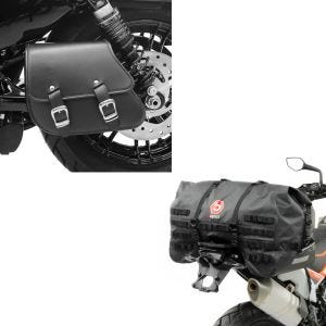 Set: Schwingentasche + Halter für Harley Sportster Forty-Eight 48 10-20 + Hecktasche SX70 70Ltr wasserdicht in schwarz_1