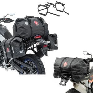 Set: Satteltaschen Set WP8 für Yamaha Tenere 700 19-21 mit Hecktasche + Hecktasche SX70 70Ltr wasserdicht in schwarz_1