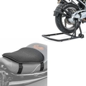 Set: Einarmständer BMW R NineT 14-20 Montageständer Single-Classic schwarz + Gel Sitzkissen M Universal Komfortkissen schwarz_1