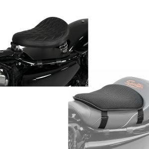 Set: Solo Federsattel mit Grundplatte SG11 schwarz + Gel Sitzkissen M Universal Komfortkissen schwarz_1