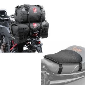 Set: Hecktasche Set SX70 + XF40 Volumen 110 L Dry Bag Wasserdicht + Gel Sitzkissen M Universal Komfortkissen schwarz_1