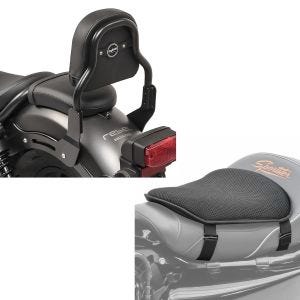 Set: Sissy Bar XS3 für Honda Rebel 500 17-21 schwarz + Gel Sitzkissen M Universal Komfortkissen schwarz_1