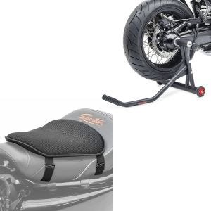 Set: Einarmständer BMW R NineT 14-20 Montageständer Single-Racing matt + Gel Sitzkissen M Universal Komfortkissen schwarz_1