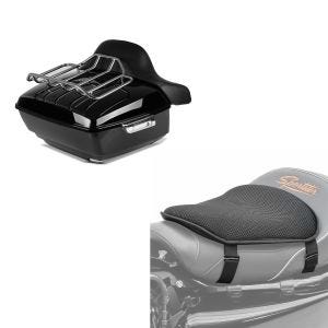 Set: Topcase King OLR Universal für Chopper Cruiser Custombikes + Gel Sitzkissen M Universal Komfortkissen schwarz_1