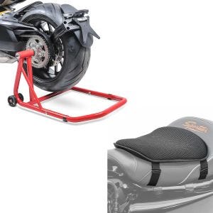 Set: Einarmständer Ducati Hypermotard 950 / SP 19-21 Montageständer Single + Gel Sitzkissen M Universal Komfortkissen schwarz_1