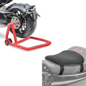 Set: Einarmständer KTM 1290 Super Duke / R 14-21 Montageständer Single-One + Gel Sitzkissen M Universal Komfortkissen schwarz_1