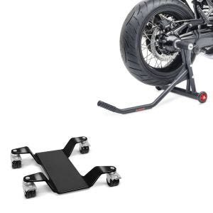 Set: Einarmständer BMW R NineT 14-20 Montageständer Single-Racing matt + Rangierhilfe für Hauptständer Easy Mover III bis 400kg in schwarz_1