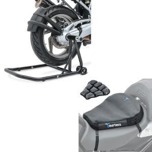 Set: Einarmständer BMW R NineT 14-20 Montageständer Single-Classic schwarz + Luftkissen Air Deluxe M Komfort Sitzkissen in schwarz_1