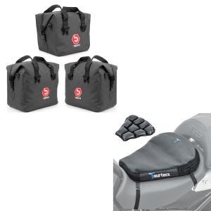 Set: Innentaschen für Aluminium Koffer für BMW R 1250 GS / Adventure 19-21 + Luftkissen Air Deluxe M Komfort Sitzkissen in schwarz_1