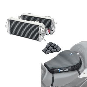 Set: Kühler Radiator für Gas Gas EC / MC 200 / 250 / 300 07-17 + Luftkissen Air Deluxe M Komfort Sitzkissen in schwarz_1