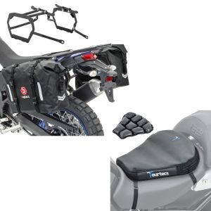 Set: Satteltaschen Set WP8 für Yamaha Tenere 700 19-21 mit Kofferträger + Luftkissen Air Deluxe M Komfort Sitzkissen in schwarz_1