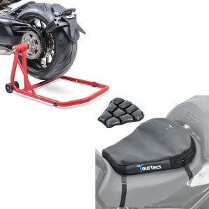 Set: Einarmständer Ducati Hypermotard 950 / SP 19-21 Montageständer Single + Luftkissen Air Deluxe M Komfort Sitzkissen in schwarz_1