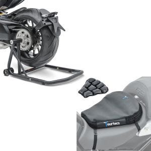 Set: Einarmständer Ducati Diavel / S 11-20 Montageständer Single-Classic + Luftkissen Air Deluxe M Komfort Sitzkissen in schwarz_1