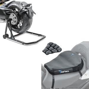 Set: Einarmständer Honda CB 1000 R 08-16 Montageständer Single-Classic + Luftkissen Air Deluxe M Komfort Sitzkissen in schwarz_1