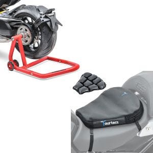 Set: Einarmständer Ducati Hypermotard 950 / SP 19-21 Montageständer Single + Luftkissen Air Deluxe M Komfort Sitzkissen in schwarz_1