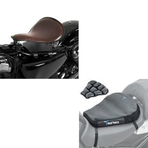Set: Solo Federsattel mit Grundplatte SG10 braun + Luftkissen Air Deluxe M Komfort Sitzkissen in schwarz_1