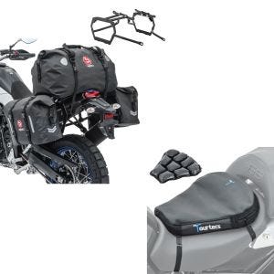 Set: Satteltaschen Set WP8 für Yamaha Tenere 700 19-21 mit Hecktasche + Luftkissen Air Deluxe M Komfort Sitzkissen in schwarz_1