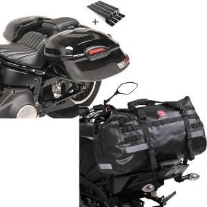 Set: Seitenkoffer Set Delaware je 33Ltr rechts und links inkl. Haltesatz + Hecktasche Drybag XB50 Wasserdicht Volumen 50l_1