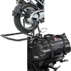Set: Einarmständer BMW R NineT 14-20 Montageständer Single-Classic schwarz + Hecktasche Drybag XB50 Wasserdicht Volumen 50l_1