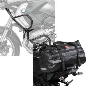 Sett: Crash bar sett L2 passer for BMW R 1200 GS 08-12 topp og bunn crash bar + tail bag Drybag XB50 vanntett volum 50l