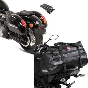 Sett: Sideveskesett Michigan 18 liter hver inkludert holdesett + halebag Drybag XB50 vanntett volum 50l