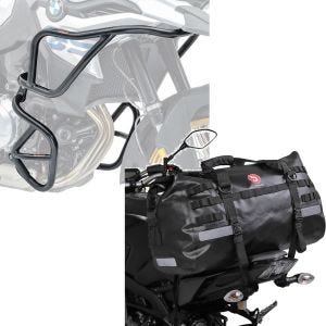 Set: Sturzbügel Set für BMW F 850 GS /F 750 GS 18-21 oben unten Schutzbügel + Hecktasche Drybag XB50 Wasserdicht Volumen 50l_1