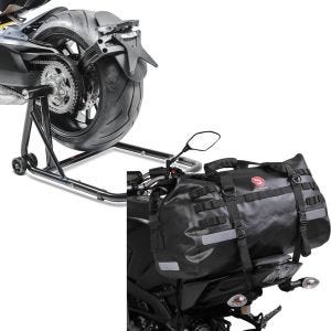 Sett: Enarmsstativ egnet for Honda CB 1000 R 08-16 arbeidsstativ Single-Classic + halebag Drybag XB50 vanntett volum 50l