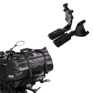 Set: Sozius Fussrasten Set für Harley Sportster Forty-Eight 48 14-20 + Hecktasche Drybag XB50 Wasserdicht Volumen 50l_1