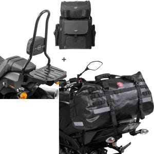 Set: Sissybar CSXL + Hecktasche für Harley Softail Fat Bob 114 18-21 + Hecktasche Drybag XB50 Wasserdicht Volumen 50l_1