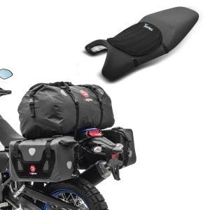 Set: Satteltaschen mit Hecktasche RB25 + XF80 Drybag Vol. 130L + Gel Sitzkissen Neopren M Gelkissen Sitzauflage in schwarz_1