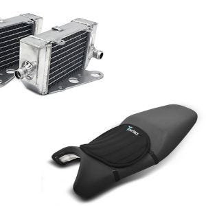 Set: Kühler Radiator für KTM SX 50 12-19 rechts links (Paar) + Gel Sitzkissen Neopren M Gelkissen Sitzauflage in schwarz_1