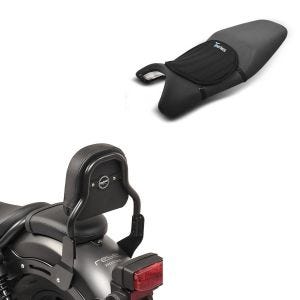 Set: Sissy Bar XS3 für Honda Rebel 500 17-21 schwarz + Gel Sitzkissen Neopren M Gelkissen Sitzauflage in schwarz_1