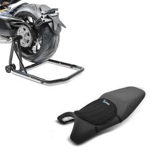 Sett: Enarmsstativ egnet for Ducati Diavel / S 11-20 arbeidsstativ Single-Classic Constands + gel setepute neopren M gel pute setetrekk i svart