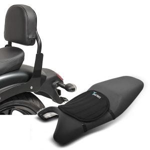 Sett: Sissy Bar XS3 passer til Kawasaki Vulcan S / Café 15-24 svart + gel setepute neopren M gel pute setetrekk i svart