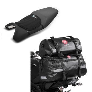 Sett: haleposesett XB50 + XF30 volum 80L tørrpose vanntett + gel setepute neopren M gel pute setetrekk i svart