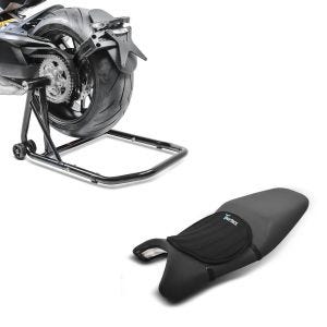 Set: Einarmständer Honda CB 1000 R 08-16 Montageständer Single-Classic + Gel Sitzkissen Neopren M Gelkissen Sitzauflage in schwarz_1