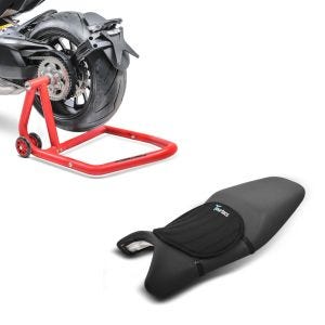 Set: Einarmständer Ducati Hypermotard 950 / SP 19-21 Montageständer Single + Gel Sitzkissen Neopren M Gelkissen Sitzauflage in schwarz_1