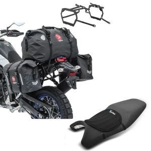 Set: Satteltaschen Set WP8 für Yamaha Tenere 700 19-21 mit Hecktasche + Gel Sitzkissen Neopren M Gelkissen Sitzauflage in schwarz_1