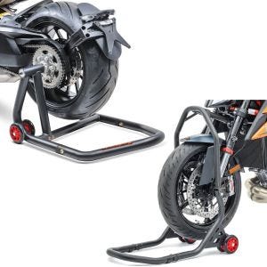 Sett: Enkeltarmsstativ egnet for KTM 1290 Super Duke / R 14-23 arbeidsstativ Single-One + styrehodestativ Falcone 5 PIN-styringsstativ