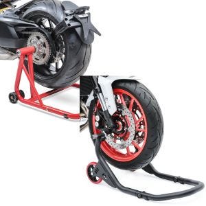 Set: Einarmständer Ducati Hypermotard 950 / SP 19-21 Montageständer Single + Vorderrad Montageständer Falcone-2 Motorradständer mit L-Aufnahme_1